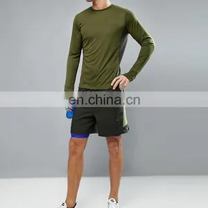 Dry Quick Olive Slim Fit Custom Compression Tops thumbnail-1