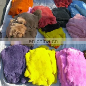 Factory Wholesale Raw or Dyed Color Real Rex Rabbit Fur Pelts thumbnail-1