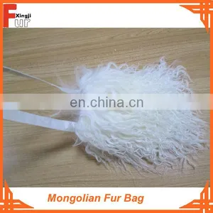 Bleached White Mongolian Fur Bag thumbnail-1