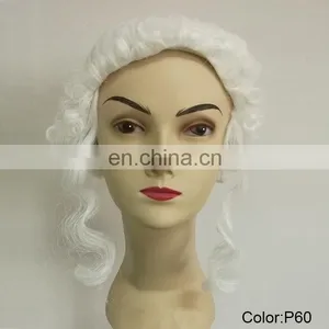 Romantic Baroque Renaissance White Synthetic Party Wigs P-W210 thumbnail-5
