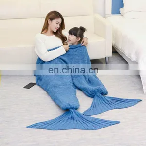 Women Acrylic Sleeping Bag Children Mermaid Tail Blanket thumbnail-4
