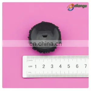 Black Color Handmade Accessories Beaded Decorative Short Sleeve Button up Shirts thumbnail-3