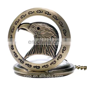 Factory Direct Sell Hawk Quartz Pocket Watch Necklace Pendant Waterproof Unisex Eagle Design Pocket Watch thumbnail-2