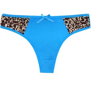 Yun Meng Ni Sexy Underwear Front Fashion Lepoard Printed G-string Cotton Thong For Lady thumbnail-4
