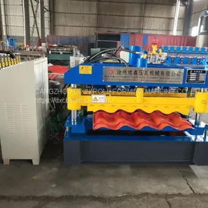 DIXIN Automatic High Speed Guide Post Cutting Glazed Tile Roof Sheet Tile Making Roll Forming Machine Price thumbnail-4