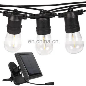 Commercial S14 Led 48ft 15 Sockets Party Edison Bulb Patio Led Solar String Lights for Outdoor Use thumbnail-2