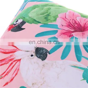 Recycling Custom Animal Toucan Printed Pillow Polyester Canvas Water Resistant Outdoor Cushion for Home Decor Sofa thumbnail-7