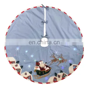 Decorative LED Embroidery Penguin With Hat 3D Scarf Tree Skirt for Christmas thumbnail-4