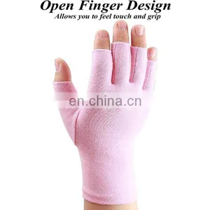 Fingerless Therapy Cotton Spandex Compression Arthritis Gloves thumbnail-4