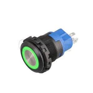 Ip65 22mm Flat and Ring Illumination Head 48v SPST Red Green Blue pc Momentary Switch thumbnail-1