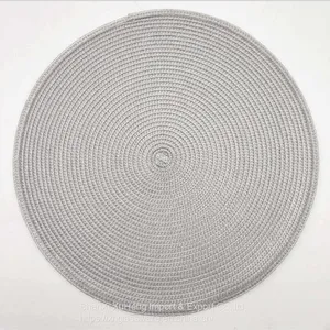 Wholesale PP Placemats Handmade Woven Placemats Round Insulation Pads Place Mats Placemats For Dining Table thumbnail-3