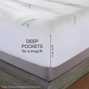 High Quality Hypoallergenic Waterproof Bamboo Jacquard Mattress Protector thumbnail-4