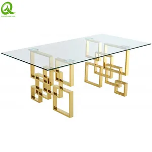 High Quality Marble Top Dining Room Table Indoor Dining Table Modern Home Furniture Metal Stainless Steel thumbnail-2