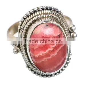 SIMPLE Rhodochrosite RING ,,WHOLESALE SILVER JEWELRY,SILVER EXPORTER,SILVER JEWELRY FROM INDIA thumbnail-1