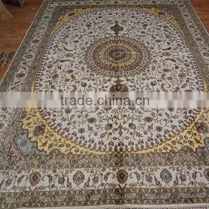 Chinese Handwoven Cotton and Silk Carpet Turkish Carpet Prayer Mat 8x10 ft thumbnail-2