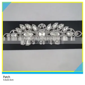 Sew on Diamond Jewelry Patch Glass Rhienstone Chain Trim Patch 5.5x21.5cm thumbnail-1