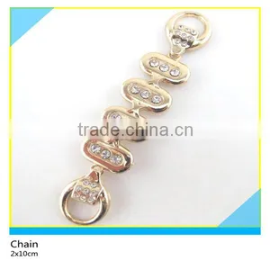 Diamante Belt Chain Size 2.5x12cm Plated Golden Alloy Mix Crystal Chain thumbnail-2