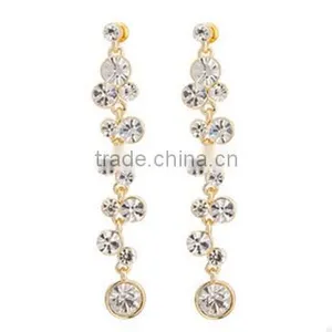 Wholesale Alloy Long Flower Earrings Set Auger Bridal Accessories,new Style Earrings thumbnail-3