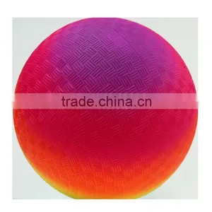 New Arriva 8.5 Inch Neon Rainbow Playground Ball for Outdoor Fun thumbnail-3