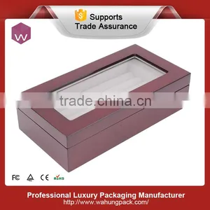 Wood Lacquer Cufflink Gift Box With Clear Window thumbnail-1