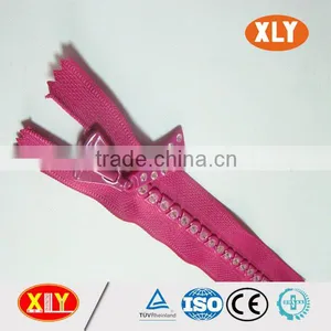 China XLY Zipper #8 Close End Single Stone Low Price Rhinestone Zipper thumbnail-5