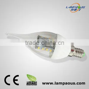 Ceramic 80lm/watt E14/E27 5W LED SMD Candle Light Bulbs 40W Equivalent Chandelier Lamp thumbnail-1