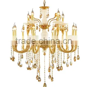 Europe Royal Style Classical Full Copper Baccarat Luxury Decorative Lighting Hotel Chandelier 265-8H thumbnail-3