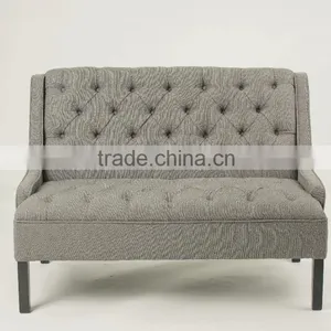 Living Room Use Button Design 2 Seat Wooden Sofa /wooden Fabric Loveseat Sofa(KY-3197) thumbnail-1