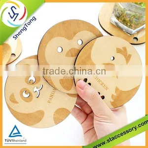 New Design High Quality Cartoon Wood Drink Coasters thumbnail-1