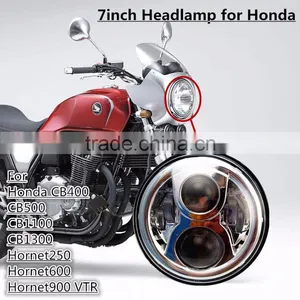 Wholesale 7" Round LED Motorcycle Head Light 7inch Led Lamp Headlight For Hornet250 600 900 VTEC VTR250 Honda CB400 CB500 CB1300 thumbnail-6