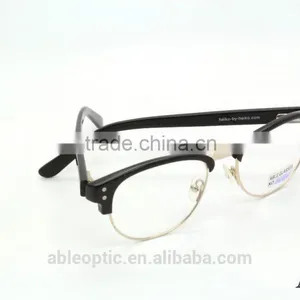 2015 Hotselling Round Black Acetate Hand Made Spectacles Optical Frames Eyewear Eyeglasses With Half-rim Metal thumbnail-4