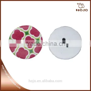 Red Flower Sewing Wooden Button 2 Holes 2.5cm Round for Cloth Dress thumbnail-1
