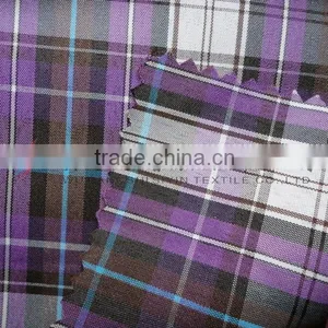 Polyester Purple Check and Plaid Yarn Dyed Fabric thumbnail-1