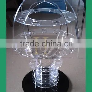 Super Upmarket Clear Cosmetic Display/ Rotating Flower Basket Shaped Acrylic Display thumbnail-1