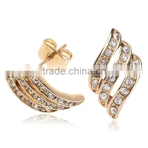 Gold Wings Stud Korean Earrings thumbnail-4