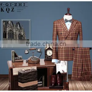 Two Bottom Coat Suits 2016 Latest Fashion Business Man Suit Black Coat Pant Men Suit thumbnail-1