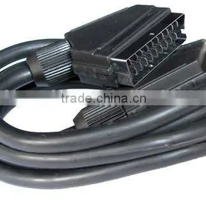 Black Nickel Plated Plug 21 Pin Scart Cable thumbnail-1