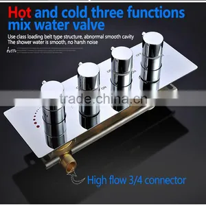 Contemporary High Pressure 4 Handle 3 Way In Wall Bath Shower Faucet Hot Cold Mixing Water Control Valve thumbnail-6