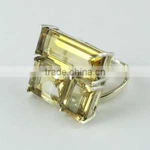 Gemstone Citrine 925 Sterling Silver Ring, Indian Silver Jewellery Supplier, Silver Jewellery India thumbnail-3
