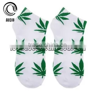 Fashion Colorful Leaves Custom Tube Ankle Socks thumbnail-6