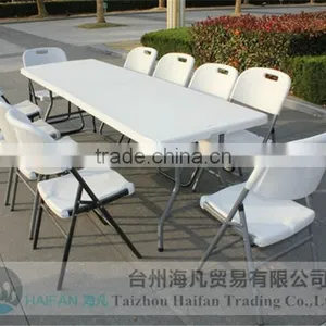 High Quality Plastic Folding 8 Seater Dining Table/hot Sell Price of Plastic Dining Table for Restaurant thumbnail-3