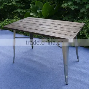 Antique Industrial Dining Table, Wooden Dining Table thumbnail-1