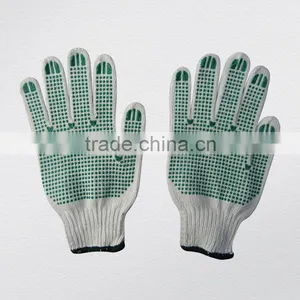 7g Bleach White String Knit PVC Single Dotted Cotton Glove (2407) thumbnail-1