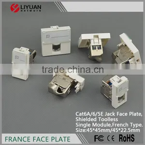 LY-FP176B-S-C5E Single Port Shielded Toolless Single Modul Cat5e Jack Legrand RJ45 Face Plate thumbnail-6