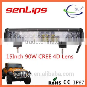 15inch 90W C-ree Light Bar With 4D Lens Waterproof 10000LM Light Bar for Trucks 4X4 Motorcycle thumbnail-1