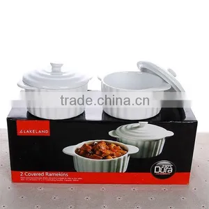 White Porcelain Thermal Ramekin Dish With Lid Thermal 230 thumbnail-1