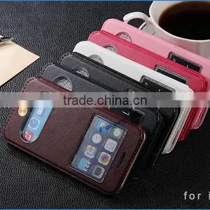 Hot New Products for 2015 Wholesale for Iphone Case , Leather Case for Iphone 6 With Double Window thumbnail-6
