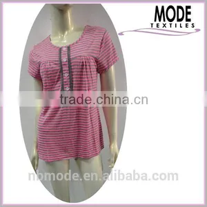 Color Stripe Eyelet Lace Trim Shortie thumbnail-1