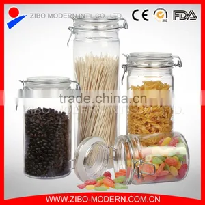 High Quality Glass Storage Jar/hermetic Food Glass Jar Wholesale/glass Jar With Sealing Lid thumbnail-1