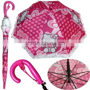 19" Flower Brim Cartoon Design Kid Umbrella With Whistle thumbnail-1